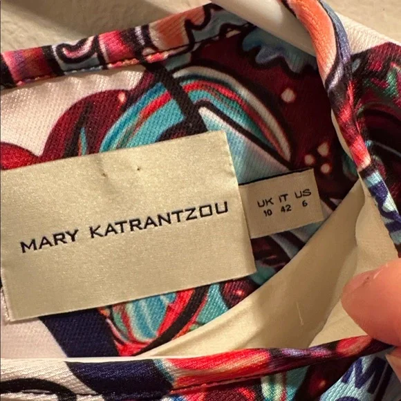 MARY KATRANTZOU Multicolor Graphic Peplum Blouse US 6